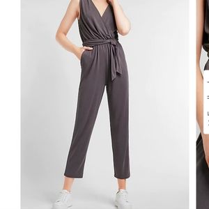 Express Silky Sueded Jersey Jumpsuit - Gray M